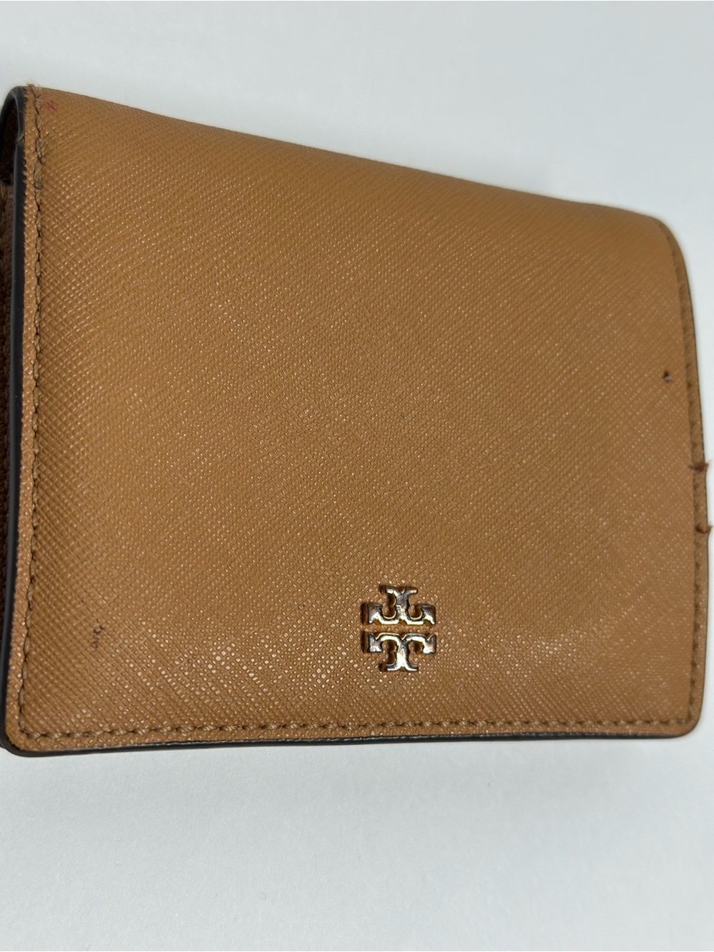Tory Burch Caramel Tan Saffiano Bi-Fold Wallet - Picture 3 of 9